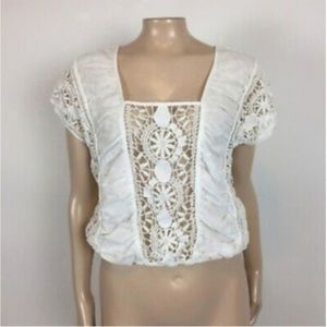 Crotchet Crop Top- Floral- Elastic band